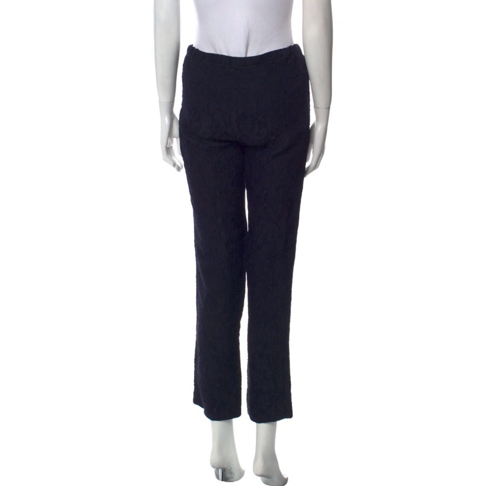 Nina Ricci Midnight Blue Floral Lace Textured Slacks - Picture 8 of 8